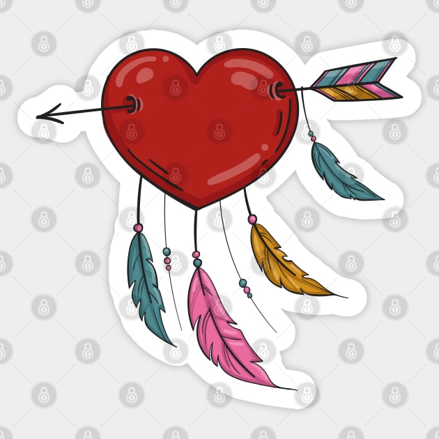 Read heart ornament Sticker by Mako Design 